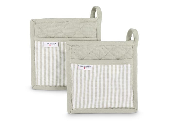 Duo de gants de cuisine publicitaire Victory Vert clair / Blanc